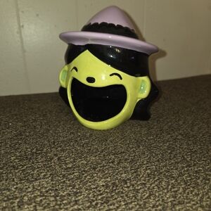 Witch Head Ceramic Candy Holder